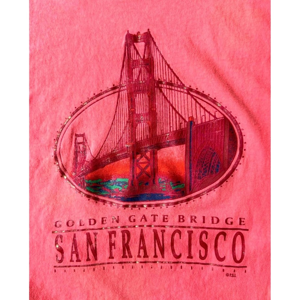 Vintage 80s 90s San Francisco T Shirt Large Golden Gate Bridge PSI Sport…